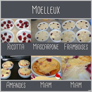 Recette Moelleux ricotta/mascarpone aux framboises