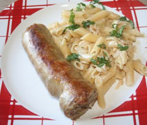 Recette Andouillette et penne en risotto