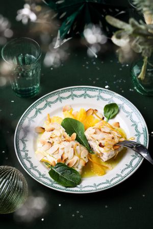 Recette Filet de bar aux amandes, sauce à l’orange