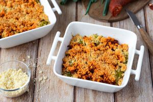 Recette Crumble aux poireaux et chorizo