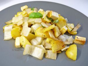 Recette Poêlée de côtes de blettes, pommes-de-terre et tofu
