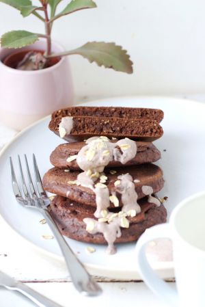 Recette Pancakes aux flocons d’avoine et chocolat (sans sucre)