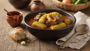 Recette Pot-au-feu hivernal vénézuélien : une recette détox innovante aux bananes vertes, jarret de veau et choux