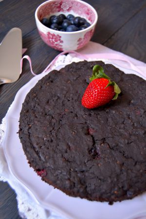 Recette Fondant au chocolat noir et fruits rouges (vegan&sans gluten)