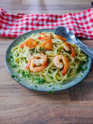 Recette Spaghettis ail persil et crevettes, sans crème