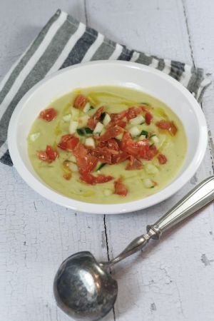 Recette Velouté froid de courgette au chorizo