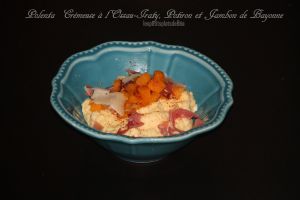 Recette Polenta crèmeuse à l'Ossau-Iraty, potiron et jambon de Bayonne - Paysages basques