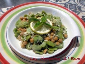 Recette Salade de fèves et pois chiches à la libanaise
