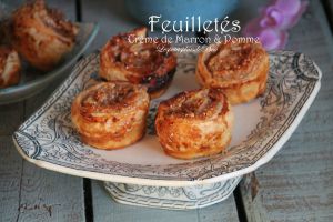 Recette Feuilletés à la crème de marron et pommes