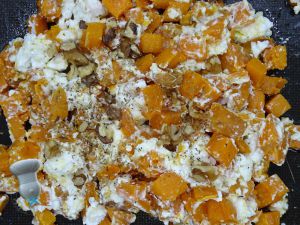 Recette Patates douces rôties au chèvre et au miel