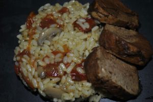 Recette Risotto aux tomates confites et aux champignon