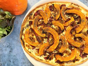 Recette Tarte fine au potimarron, coppa et chèvre frais
