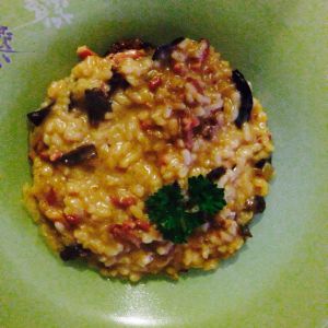 Recette Risotto champignons-lardons