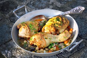 Recette Poulet rôti légumes de saison