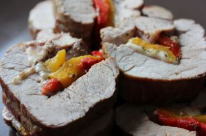 Recette Filet mignon de porc farci aux poivrons et mozzarella