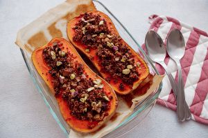 Recette Courge butternut farcie aux saveurs de Noël (vegan)