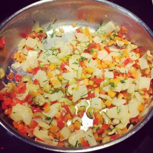 Recette Poêlée de légumes (fenouil/carottes/poivrons/olives)