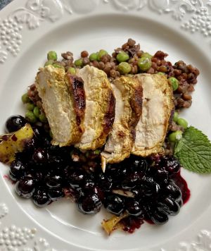 Recette Blancs de poulet aux myrtilles de Jamie Oliver