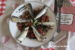 Recette Salade de lentilles aux sardines et tomates