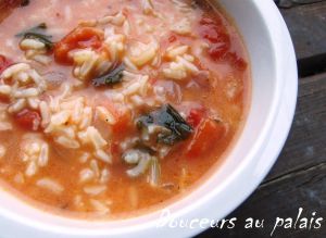 Recette Soupe riz et tomates