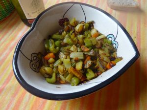 Recette Poêlée de céleri branche, carottes et pommes de terre