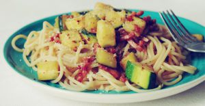 Recette Spaghettis jambon/courgettes