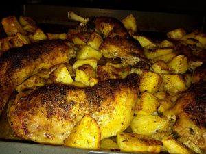 Recette Cuisse de poulet et pommes de terre au four