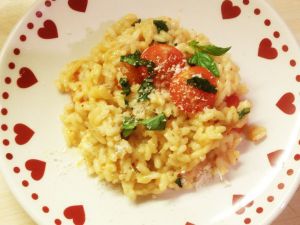 Recette Risotto tomates cerises et basilic