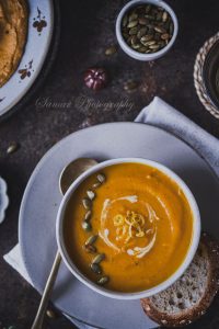 Recette Velouté au potimarron, pomme de terre et citron