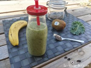 Recette Smoothie banane chou kale kiwi graines de chia
