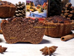 Recette Petits cakes au vin chaud parsemés de pépites de chocolat noir d'après Bernadette Heckmann et Nicole Burckel (sans gluten et sans lactose)