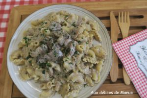 Recette Pâtes à la crème de champignons au parmesan