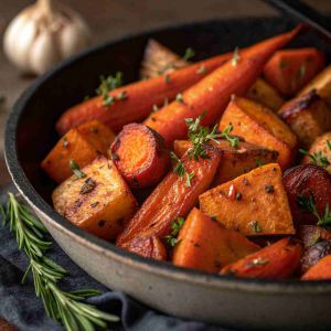 Recette Roasted Sweet Potatoes and Carrots – Easy Sheet Pan Side