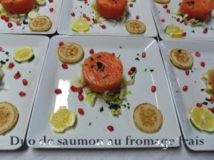 Recette Duo de saumon au fromage frais et son granite citron