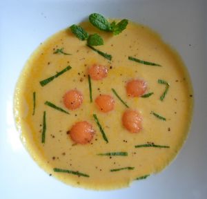 Recette Melon au petit suisses, menthe et poivre Timur