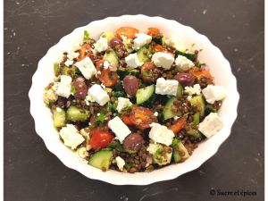 Recette Salade de lentilles à la grecque - Recette en vidéo