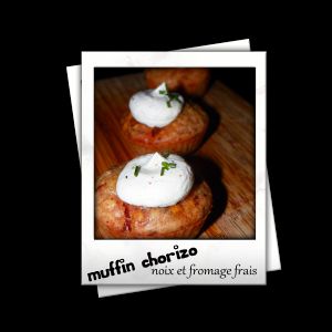 Recette Muffin chorizo, noix, fromage frais