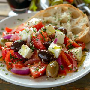 Recette Salade grecque traditionnelle : Recette facile et savoureuse