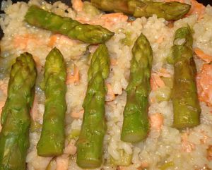 Recette Risotto aux Asperges vertes et Saumon