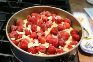 Recette Gâteau aux fraises surgelées