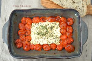 Recette Feta rôtie aux tomates cerises confites