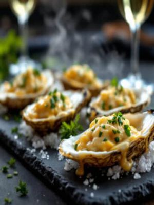 Recette Huîtres gratinées au champagne - une recette festive et raffinée