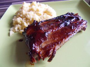 Recette Spare ribs : travers de porc à l'américaine, polenta crémeuse