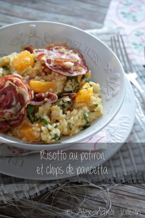 Recette Risotto au potiron et chips de pancetta