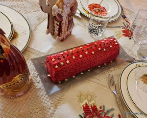 Recette Bûche crème chocolat–café et inserts de framboise (sans gluten, ig bas)