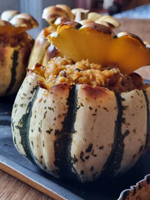 Recette Patidou farci aux lentilles et féta