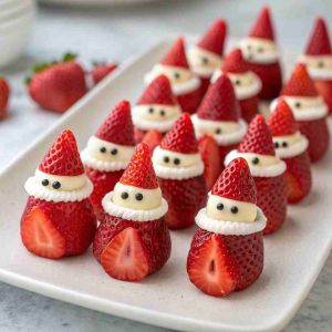 Recette Strawberry Santas – Healthy Christmas Treat