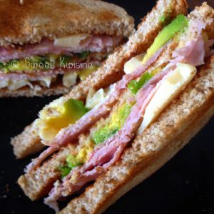 Recette Club sandwich jambon et avocat