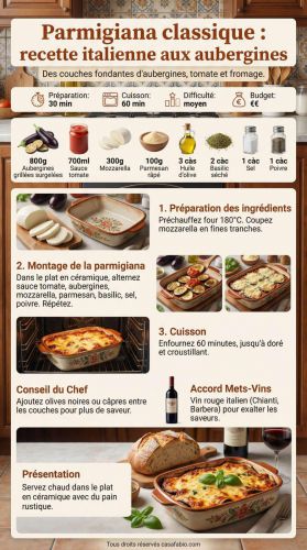 Recette Parmigiana classique : recette italienne aux aubergines