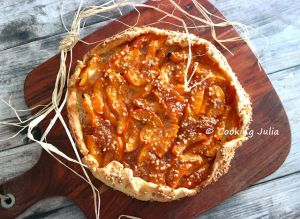 Recette Tarte rustique aux abricots et pralin